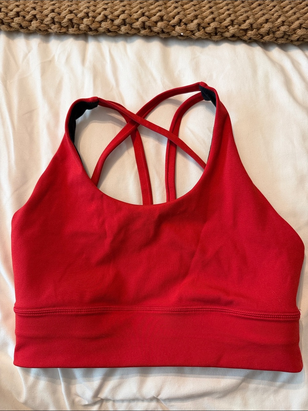 Crisscross Back Red Sports Bralette - Supportive Low-Impact Activewear